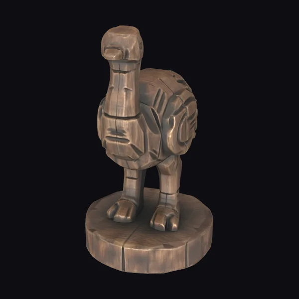 Wooden Ostrich Figurine
