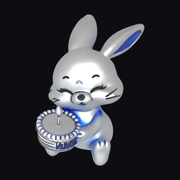 Silver Bunny Drummer