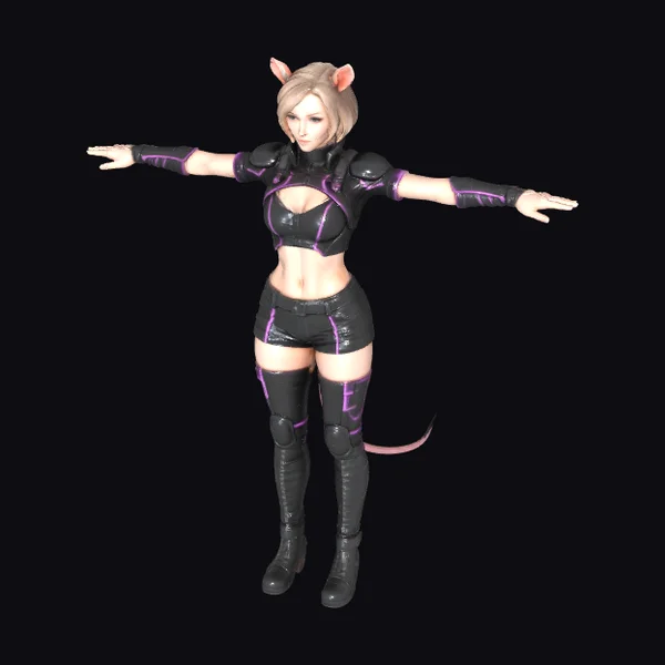 Feline Cyber Warrior Girl