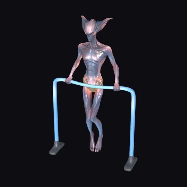 Alien on Exercise Bars
