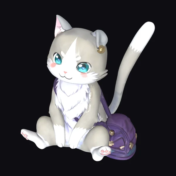 Cute Cat with Backpack