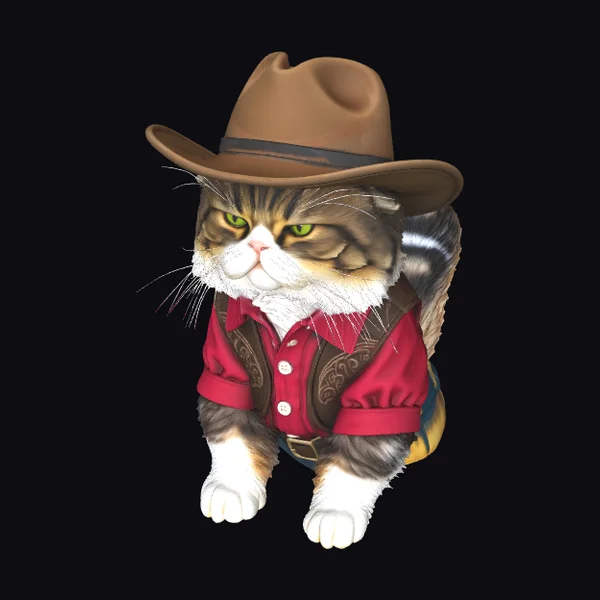Cowboy Feline Character