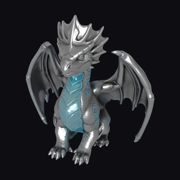 Ancient Silver Dragon Figurine