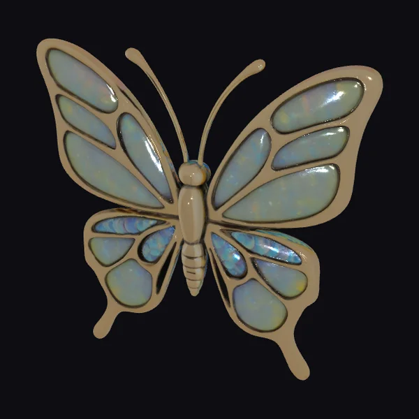 Opal Butterfly Brooch