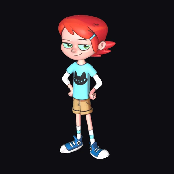 Redhead Cartoon Character