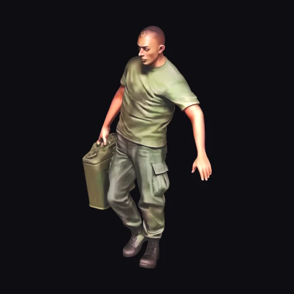 US Soldier with Jerrican