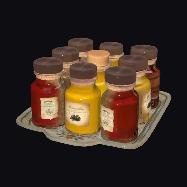 Spice Jars on Tray