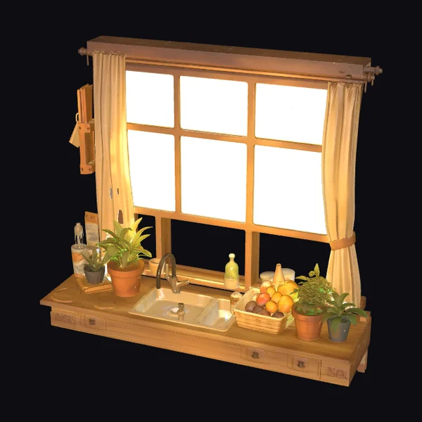 Sunlit Kitchen Window