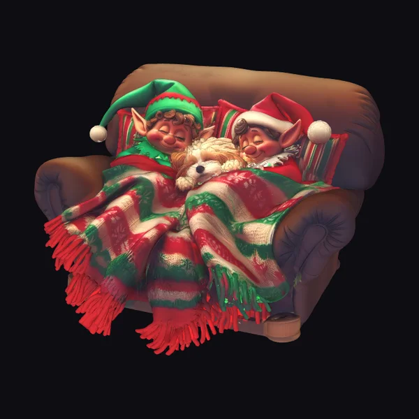 Sleepy Elves Puppy Scene
