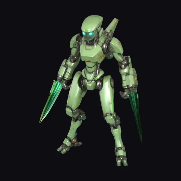 Green Robot Warrior