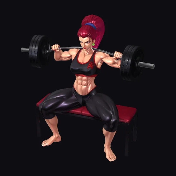 Muscle Woman Lifting Weights