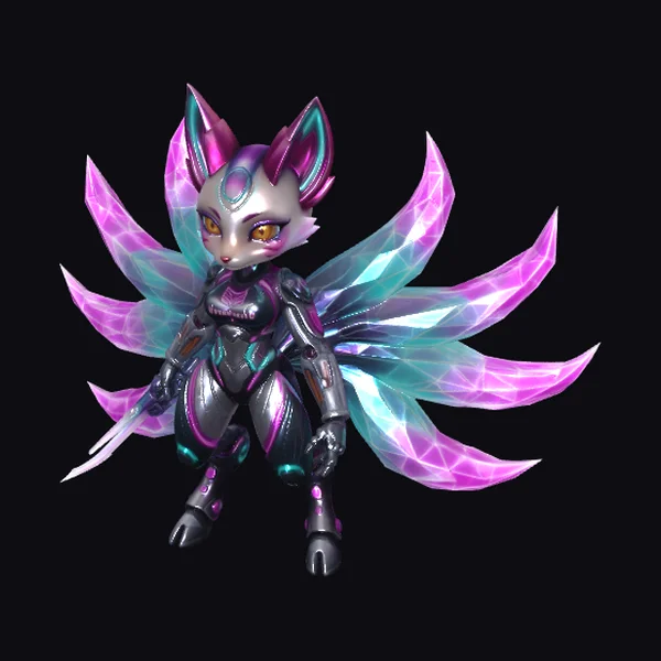 Neon Fox Warrior