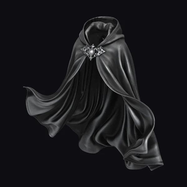 Black Cape with Brooch