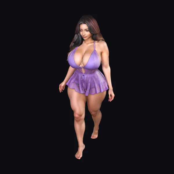 Woman in Purple Lingerie