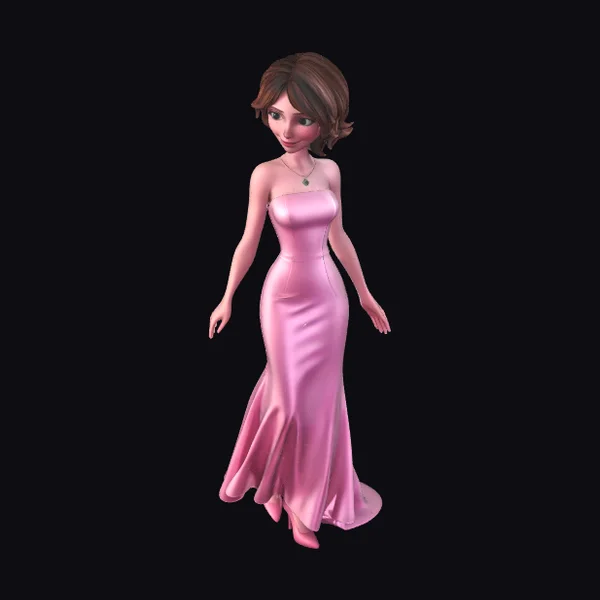 Pink Evening Gown Woman