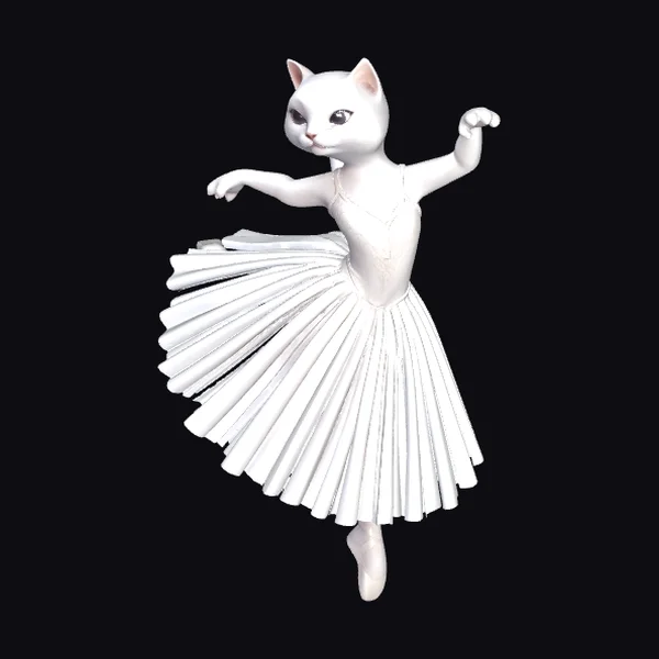 White Cat Ballerina