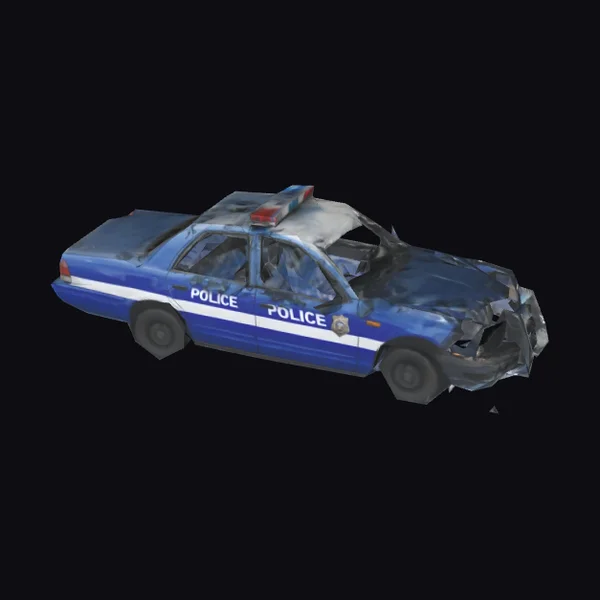 Damaged Police Car