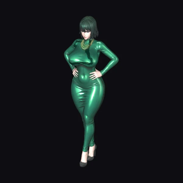 Green Metallic Female Figure