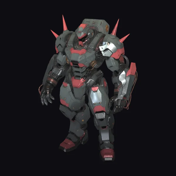 Gray Red Mech Suit