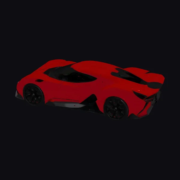 Glossy Red Hypercar