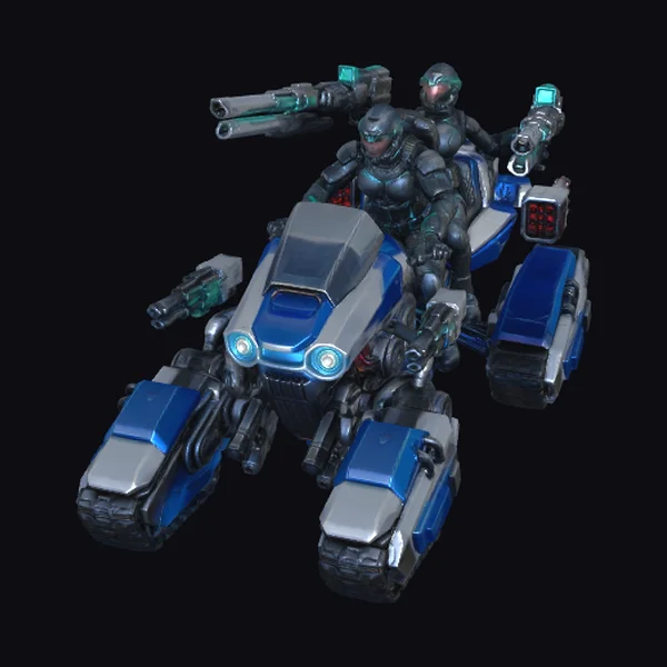 Futuristic Motorcycle with Rider