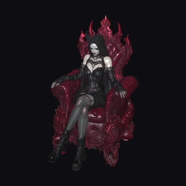 Crimson Empress on Throne