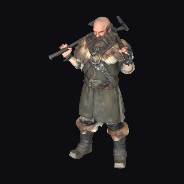 Dwarven Warrior with Axes