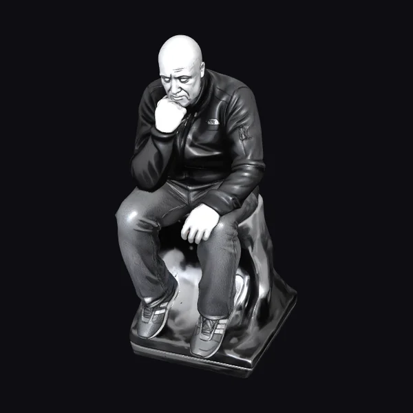 Bald Man in Leather Jacket