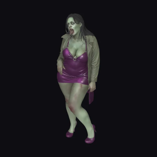 Zombie Woman in Purple Dress