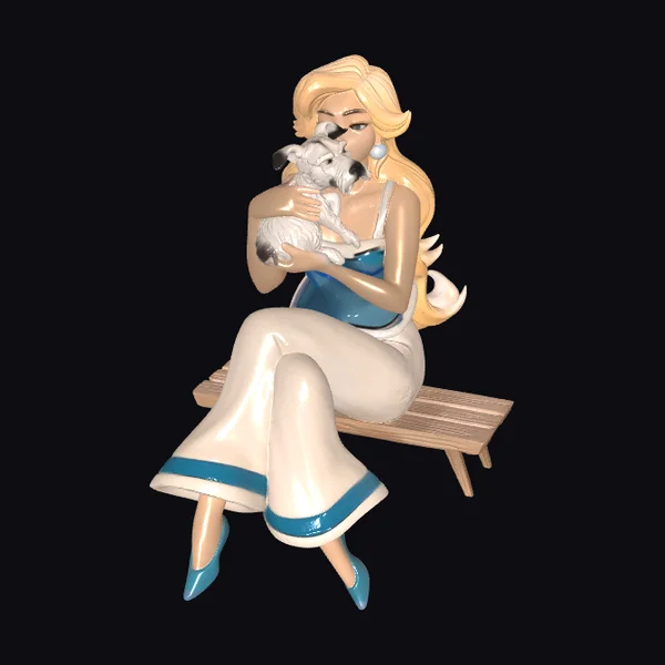 Woman Hugging Small Dog