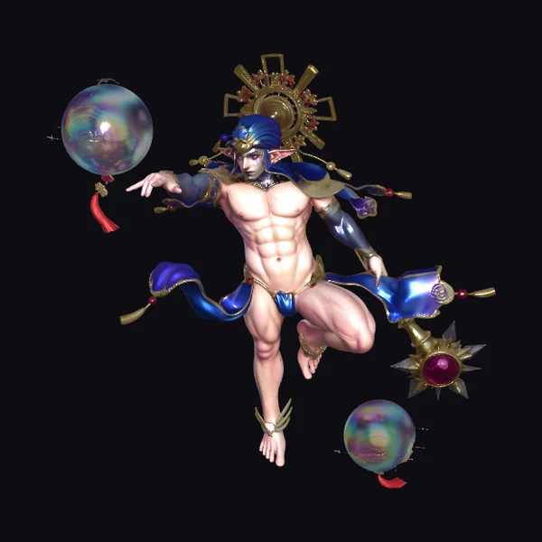 Muscular Blue Warrior