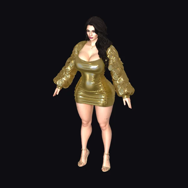 Golden Metallic Female Figure