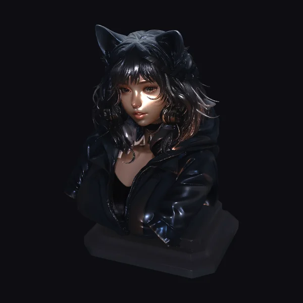 Feline Hooded Portrait