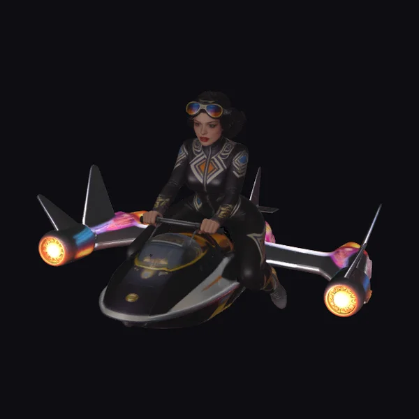 Retro Future Speeder Girl