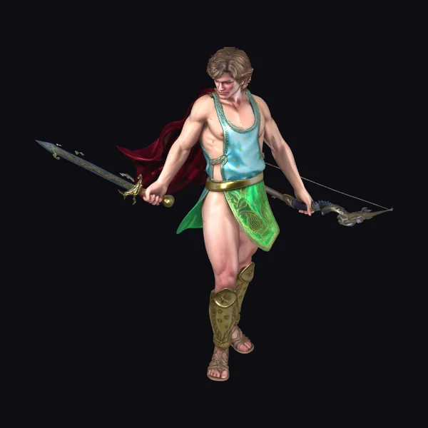 Warrior with Sword and Bow