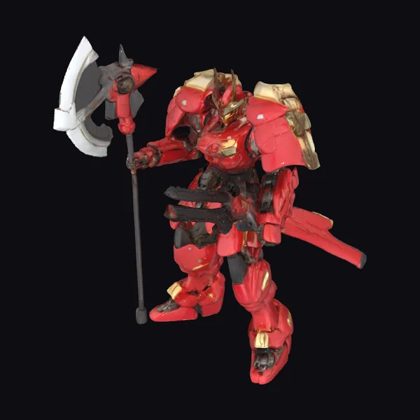 Red Armored Robot Warrior