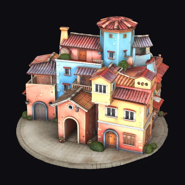 Colorful Courtyard Village