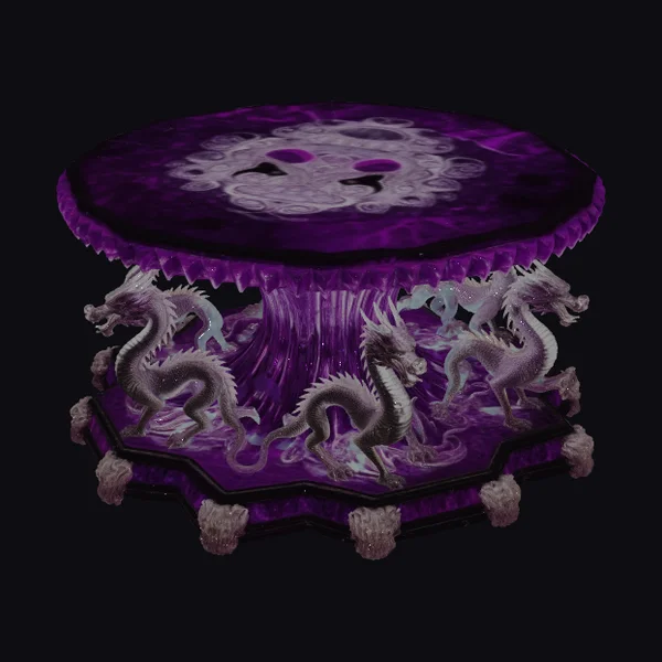 Purple Amethyst Dragon Pedestal