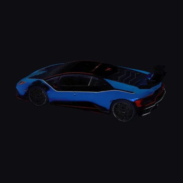 Neon Blue Sports Car