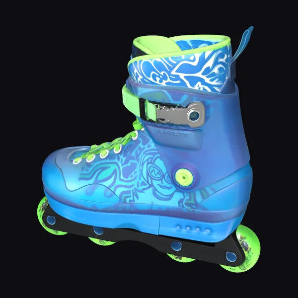 Bubblegum Pink not detected, but  Blue Green Roller Skate