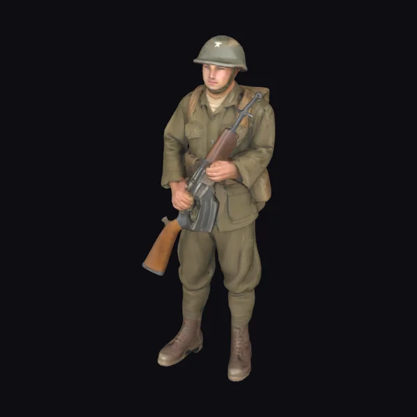 WWII American Soldier Standing