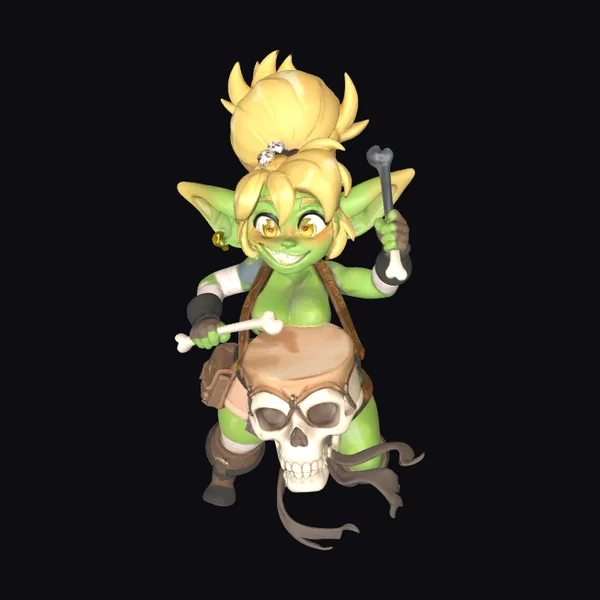 Goblin with Skull Drum