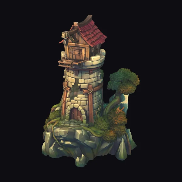 Mossy Stone Tower House