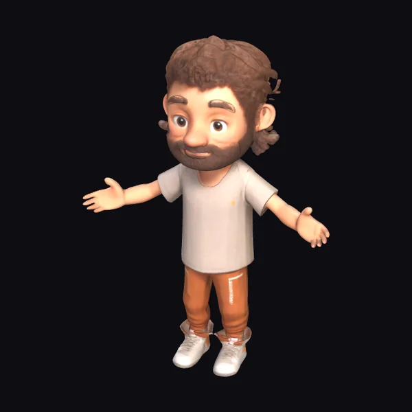Cartoon Man with Beard