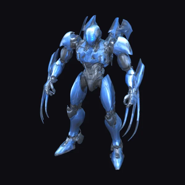 Futuristic Blue Robot