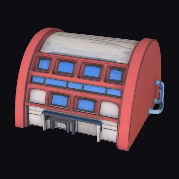 Futuristic Red Building