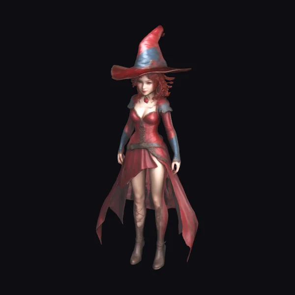 Sorceress in Red Attire