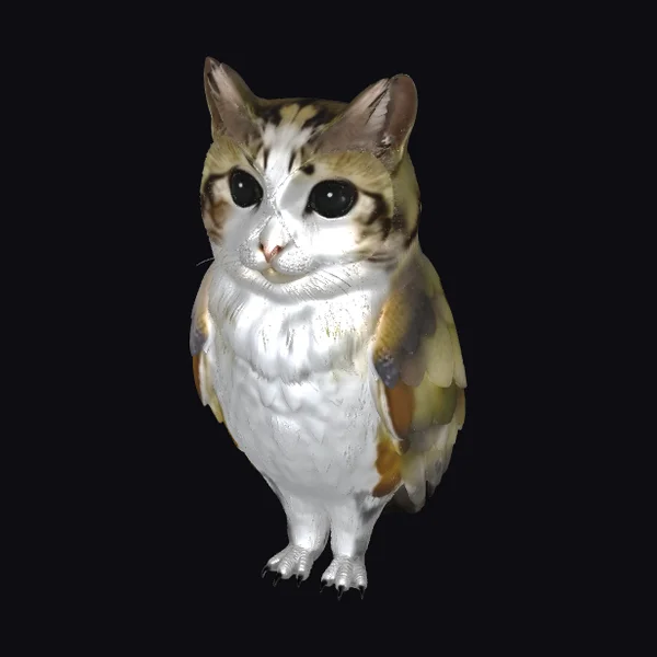 Cat Owl Hybrid Creature