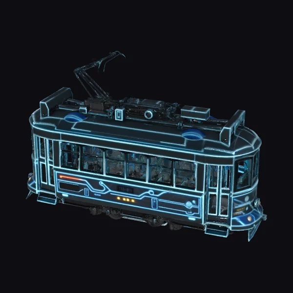 Cyberpunk Tram Vehicle