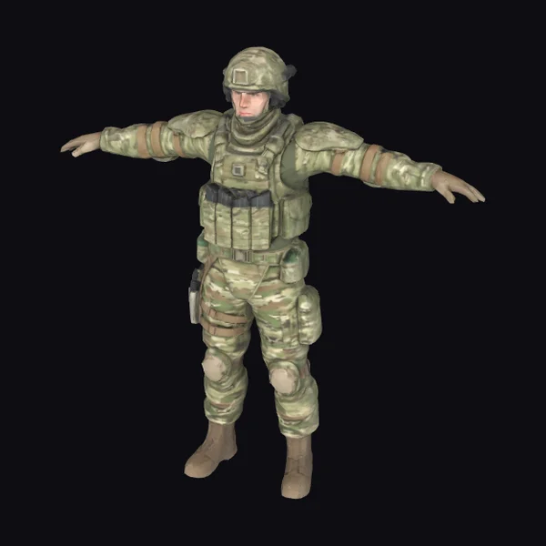 Soldier in Camouflage Gear